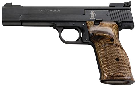 Smith And Wesson Model 41 22 Lr Rimfire Pistol 5 5 Inch With Wood Target Grips Sportsman S