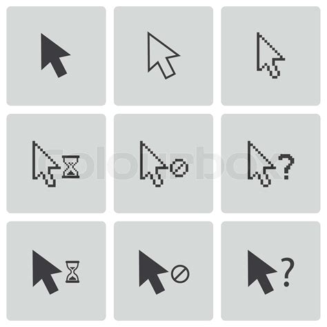 Vector Black Mouse Cursor Icons Set Stock Vector Colourbox