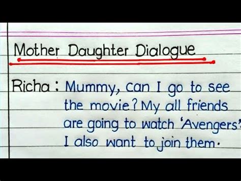 Dialogue Between Mother And Daughter Asking Permission To Go For A