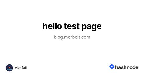 Hello Test Page