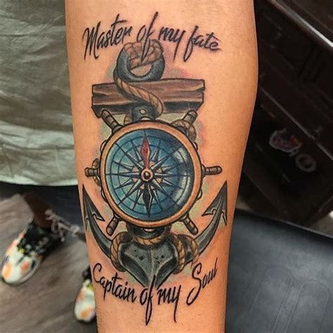 Olio Tattoo Little Compass Color Anchor Nautical Animation Tattoo By Tyler From Lucky Bird