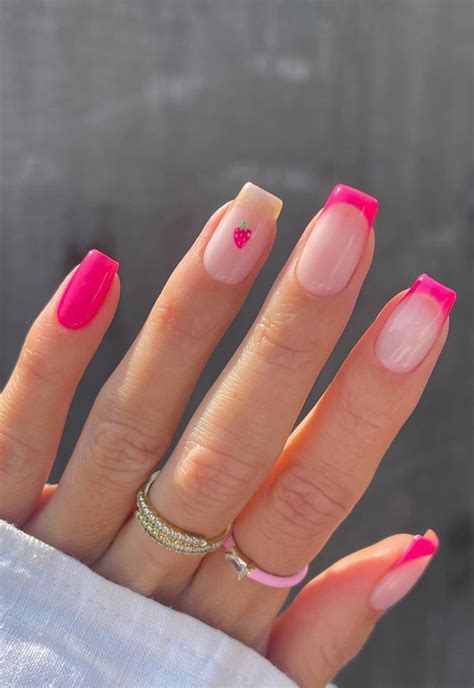 25 Hot Pink Vibrant Nails For Modern Women Hot Pink French Tips With