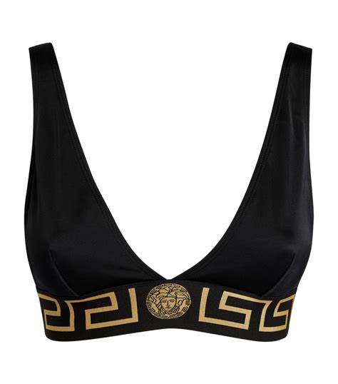 Versace Black Ver Sb V Nk Logo Bikini Top Harrods UK