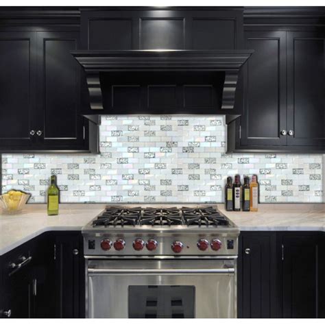 Iridescent Subway Tile 1 X 2 Mosaic Bathroom Wall Backsplash White