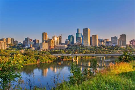 Panoramic Edmonton River Valley Skyline Stock Photo - Image of ...