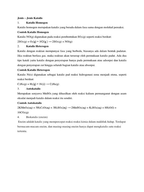 jenis jenis katalis