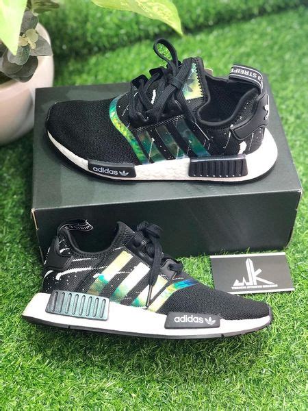 NMD R1 Black And Metallic Green Weirdkos Sneakers