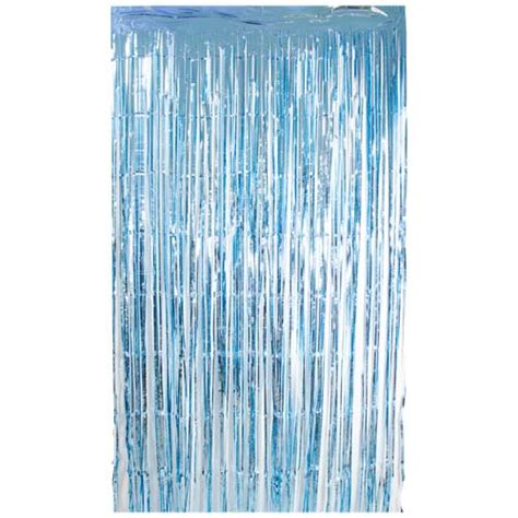 Light Blue Metallic Foil Door Curtain Backdrop M X Cm Partyrama