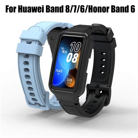 Silicone Case Strap For Huawei Band 9 8 6 7 Honor Band 6 Smart Watch