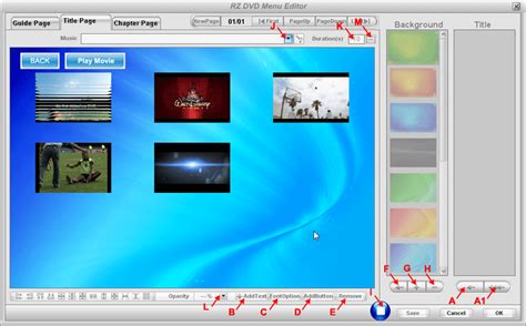 RZ DVD Creator User Guides - Create dvd title menu/dvd main menu title ...