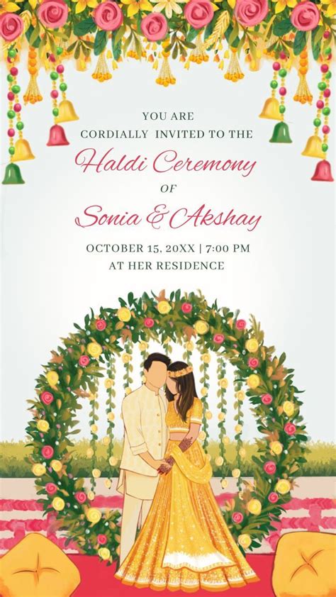 Haldi ceremony invitation template whatsapp invites – Artofit