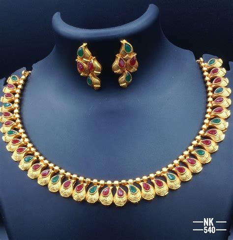 Sapna FX Matte High Gold Plated Copper Jewellery Set NK 1080 At Rs 1080