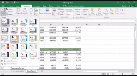 228 How To Change Workbook Theme In Excel 2016 Youtube