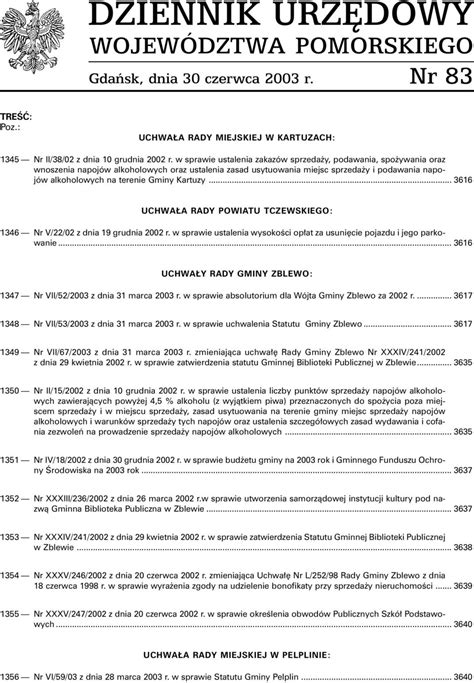 DZIENNIK URZÊDOWY WOJEWÓDZTWA POMORSKIEGO PDF Darmowe pobieranie