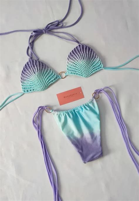 Bikini Ostras Lila Turquesa Makadamia Swimwear