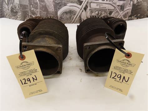 Lot 129N Harley Davidson Set Of Early 74 JD Cylinders VanderBrink