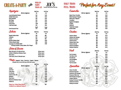 Catering Joe S Italian Restaurant And Bar