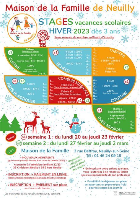 Stages Des Vacances Hiver 2023 Maison De La Famille