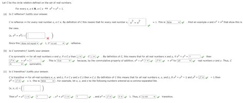 Solved Let C Be The Circle Relation Defined On The Set Of