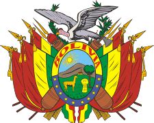 Republic of Bolivia - National Flag and coat of arms