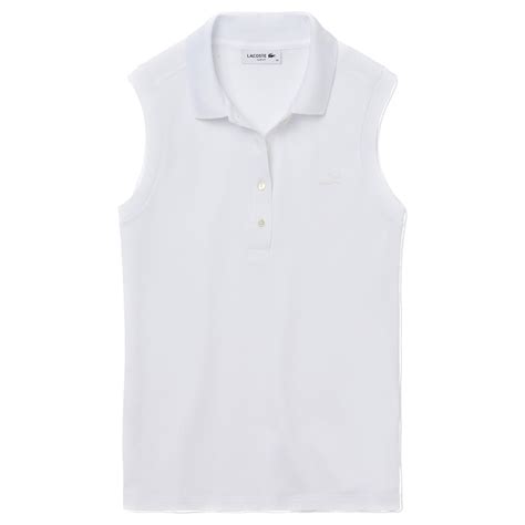 Lacoste Cotton Sleeveless Polo Weiss Farbe Weiss Größe L