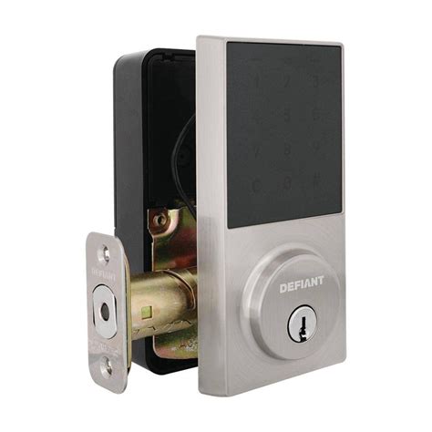 electronic touchpad deadbolt lock entry door keyless entry satin nickel