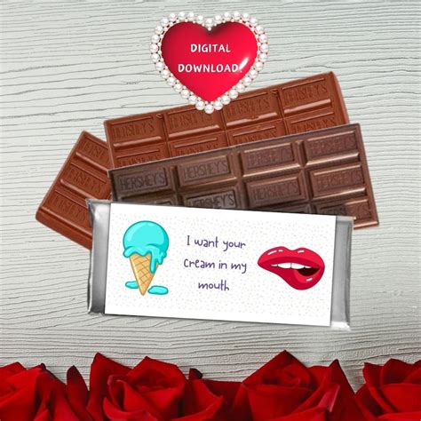 Chocolate Bar Label Instant Download Candy Bar Wrapper Hershey Aldi Valentines T Sexy T