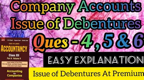 Company Accounts Issue Of Debentures Question Issue At