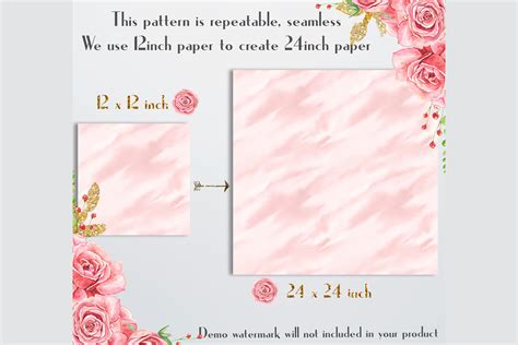 Seamless Rosegold Watercolor Digital Papers By Artinsider