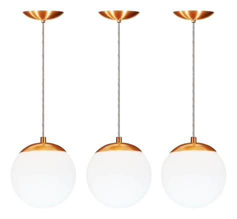 2 Luminárias Pendente Lustre Bola Vidro Leitosa Decoração Frete grátis