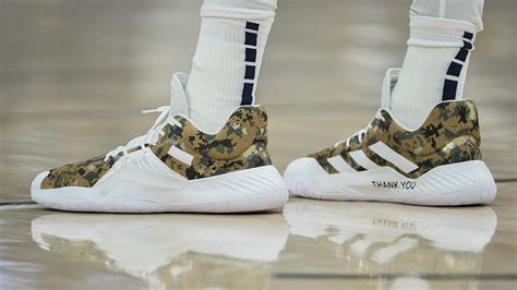 Donovan Mitchell Wears Camo Shoes In 'Hoops For Troops' Game