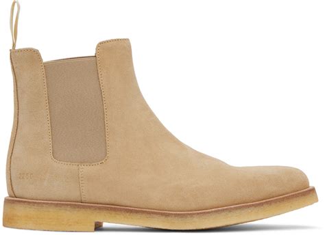 Common Projects Tan Suede Chelsea Boots Common Projects