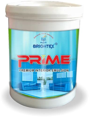 Brightex Prime Premium Interior Emulsion Paint Packaging Size