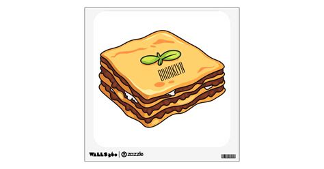 Lasagna cartoon illustration wall decal | Zazzle