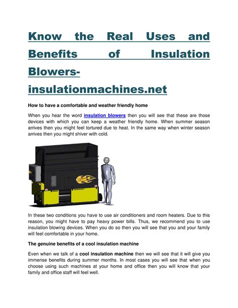 My publications - Know the Real Uses and Benefits of Insulation Blowers ...