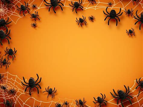 Premium AI Image | Halloween background design with spiders and cobwebs ...