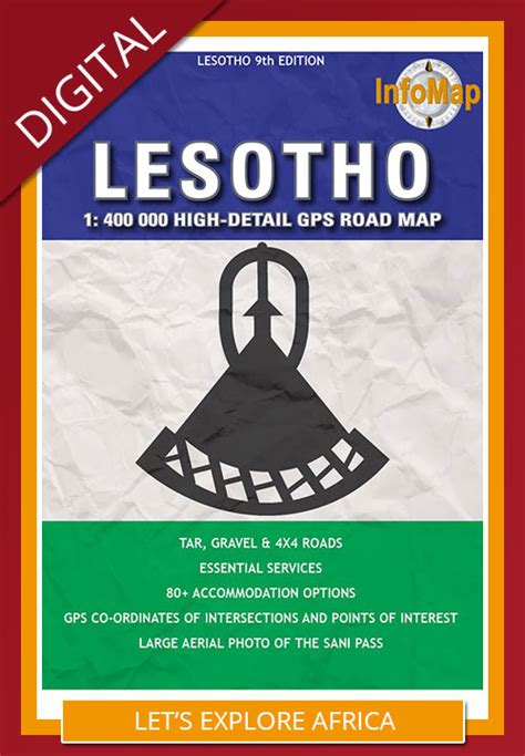 Lesotho Map Digital PDF With GPS Coordinates