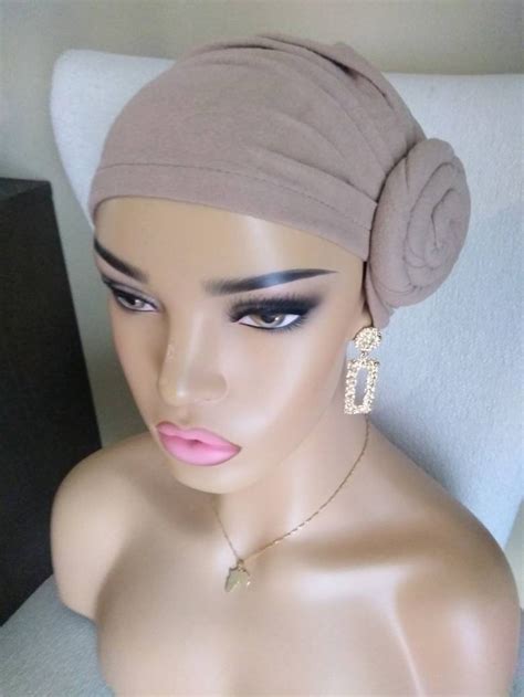 Pre Tied Head Wrapturban Top Knot Turbansturban Hat Etsy