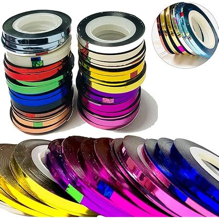 Amazon Pcs Nail Art Striping Tape Lines Metal Self Adhesive