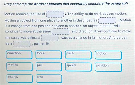 Solved Drag And Drop The Words Or Phrases That Accurately Complete The