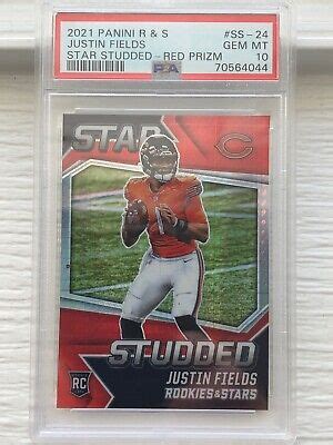 2021 PANINI ROOKIES STARS JUSTIN FIELDS STAR STUDDED RED PRIZM PSA 10