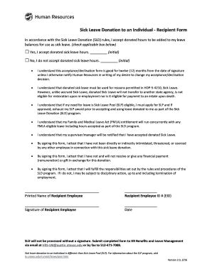 Printable Sick Leave Donation Form Templates Fillable Samples In