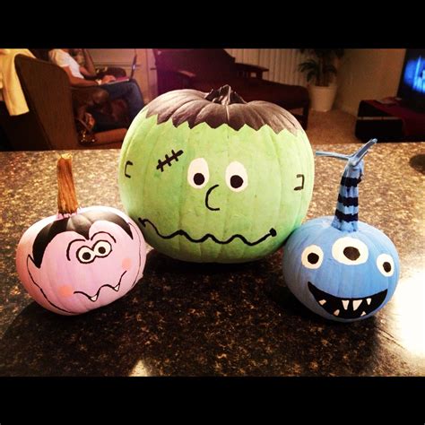 Cute Painted Pumpkin Monsters Painted Pumpkins Pumpkin