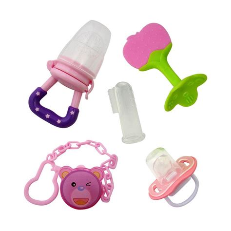 [29% OFF] 5 Pcs Baby Pacifier Set Baby Cute Cartoon Pattern Durable ...