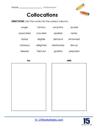 Collocation Worksheets Worksheets