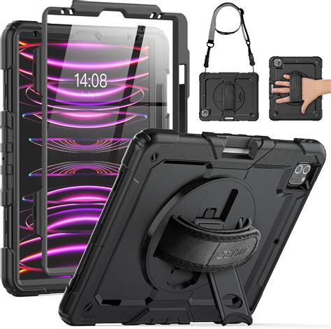 SEYMAC Coque pour iPad Pro 12 9 Pouces 2022 2021 2020 2018 6ème 5ème