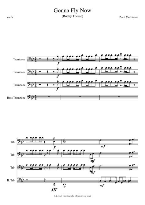 GONNA FLY NOW Sheet Music For Trombone Mixed Trio Musescore