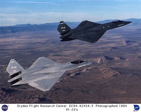 Two YF-23 in Flight - NASA