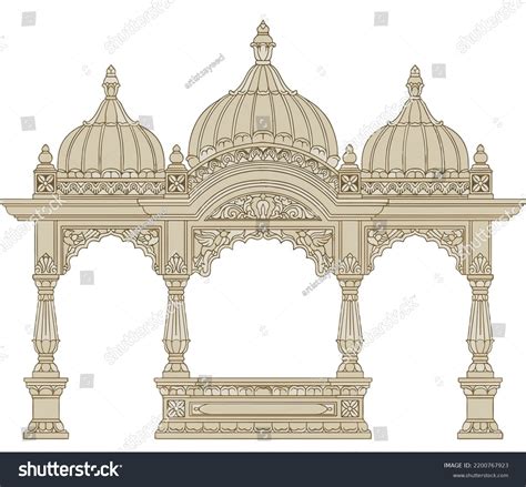 Traditional Indian Mughal Arch Temple Vector Stock Vector (Royalty Free) 2200767923 | Shutterstock