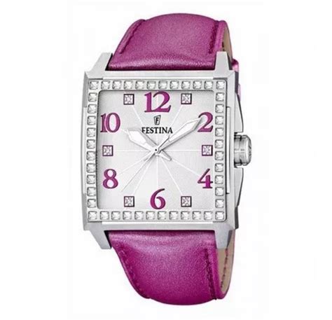 Reloj Festina Mujer Cuero Cristales Oficial F Color De La Malla